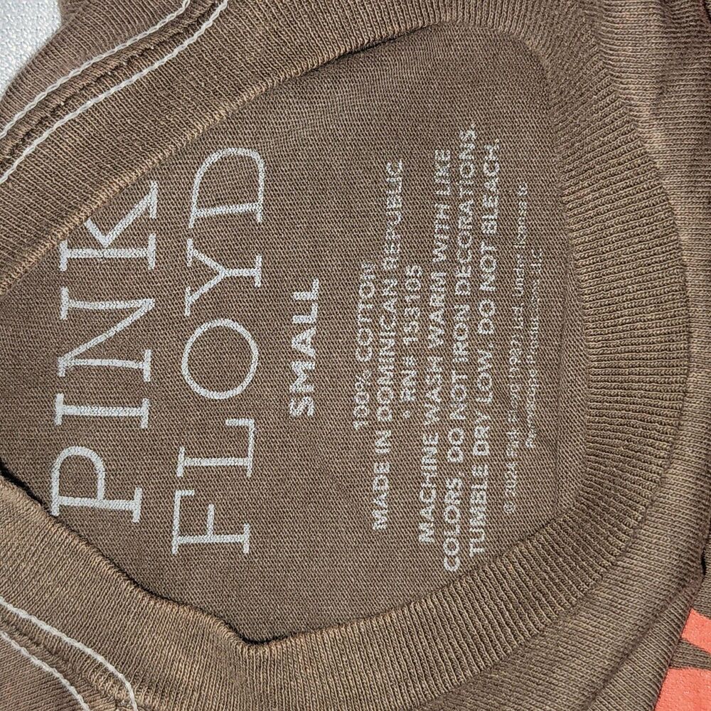 Pink Floyd World Tour ’87 Graphic T-Shirt Brown Size Small Retro Band Tee - Picture 3 of 4